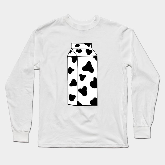 BLACK Cow Spot Milk Carton Long Sleeve T-Shirt by SartorisArt1